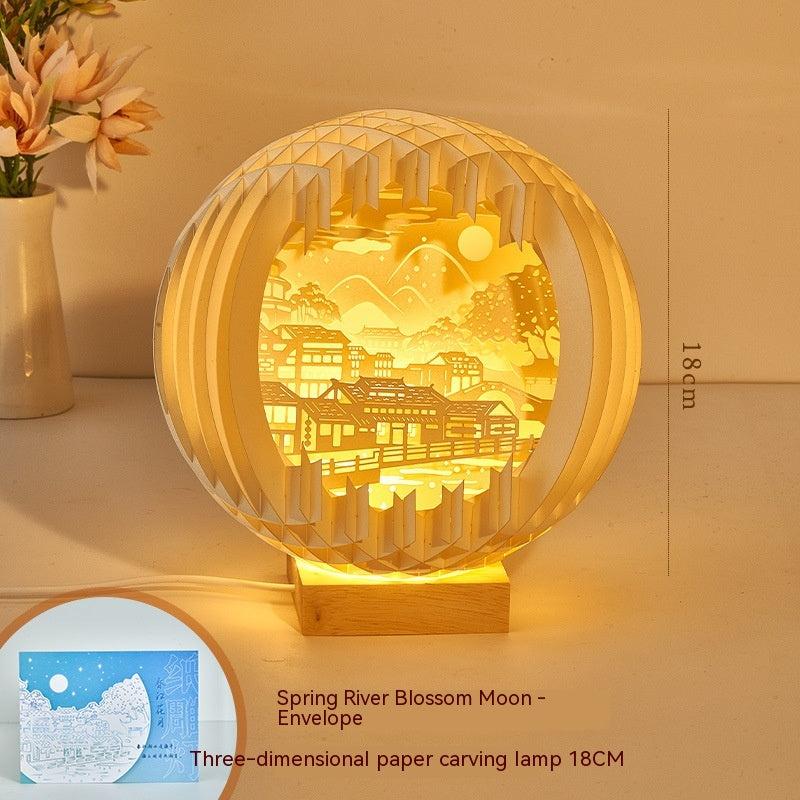 Paper Carving Creative Three-dimensional Small Night Lamp Creative Home Decor