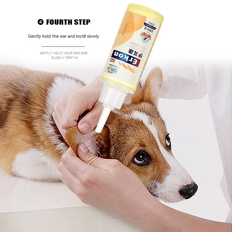 Pet Dog Cat Ear Drops Oil Deodorizing