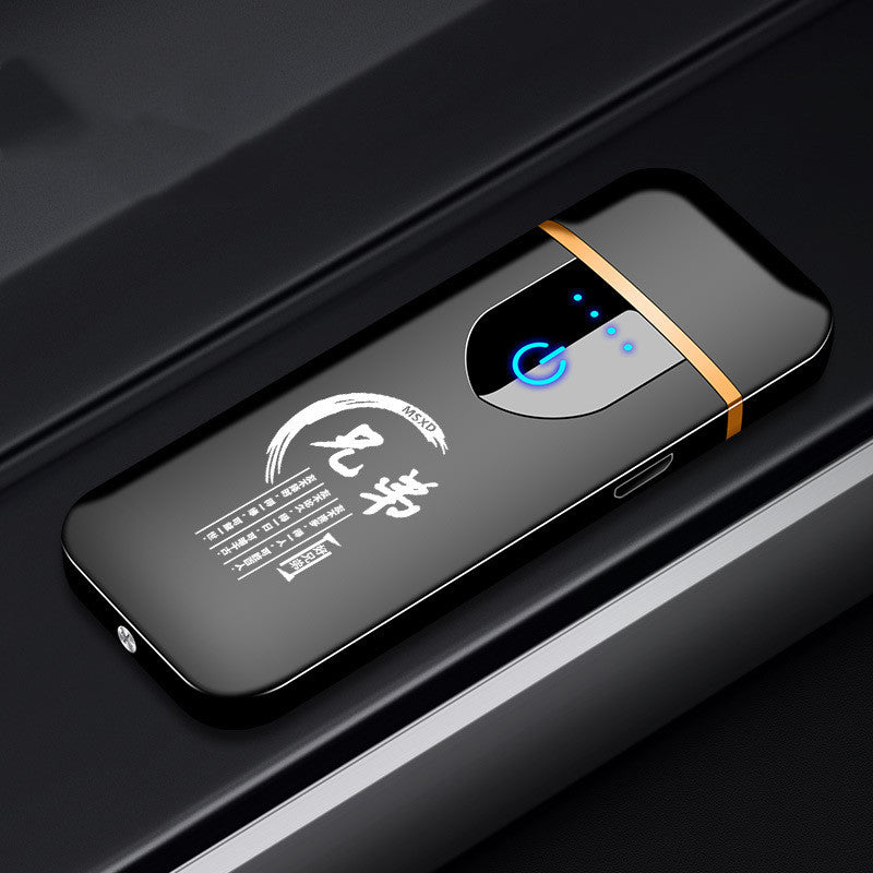 Touch fingerprint sensor charging lighter