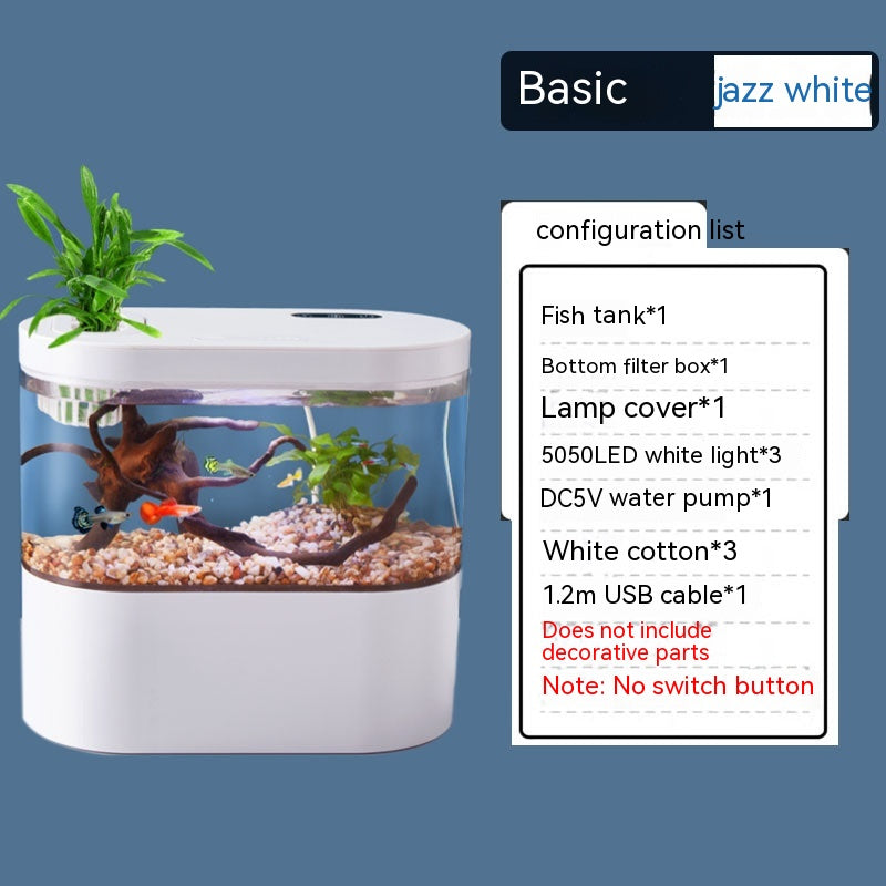 Aquarium Ecological Landscape Desktop Self-circulation Mini Small Change Water Household Fish Tank
