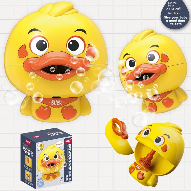 Bathroom Electric Cartoon Bubble Duck One-click Start Continuous Bubble Parent-child Interactive Water Toy