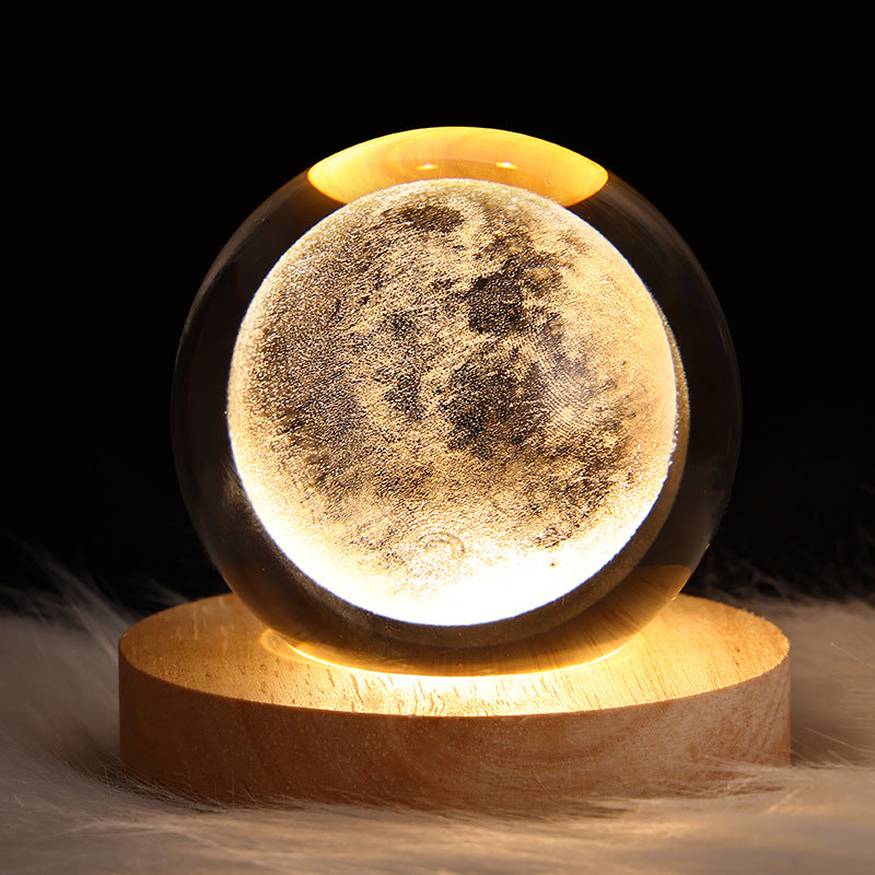 Galaxy Crystal Ball 3D Planet Moon Lamp