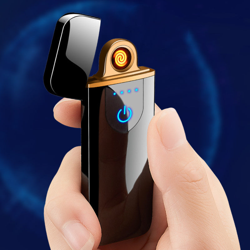 Touch fingerprint sensor charging lighter