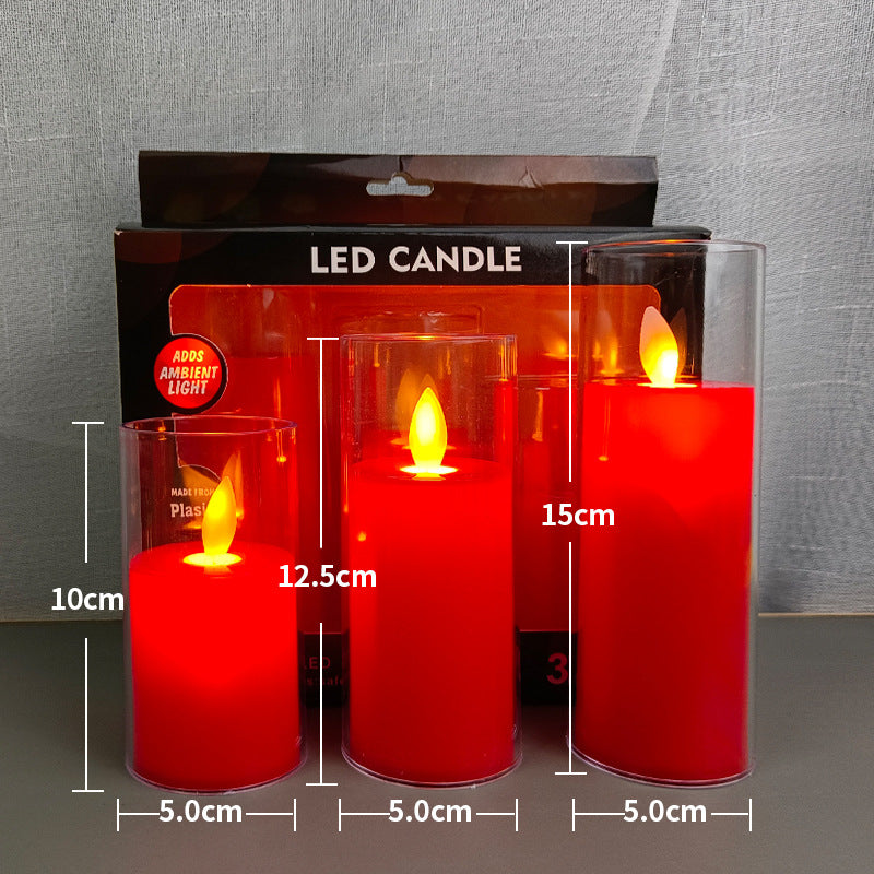 Electric Candle Lamp Led Simulation With Cup Home Decor