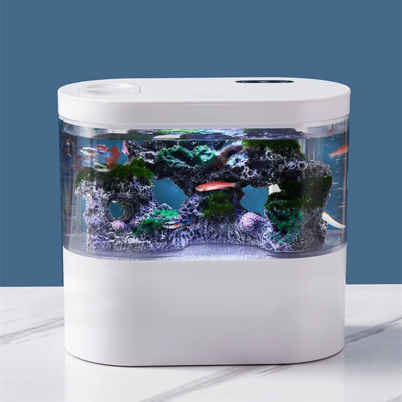 Aquarium Ecological Landscape Desktop Self-circulation Mini Small Change Water Household Fish Tank
